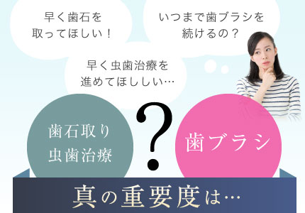 「歯石取り虫歯治療」「歯ブラシ」真の重要度は…