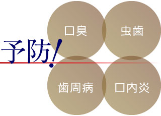 「口臭」「虫歯」「歯周病」「口内炎」を予防！